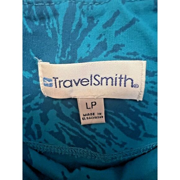 Travel Smith Blue Floral Knit Skirt Midi Womens Size Large Petite LP - Picture 3 of 4